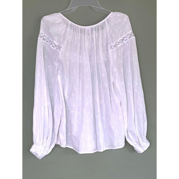 Old Navy Peasant Cottagecore Top Lace Embroidered Raglan Sleeve sz XS Tall - Picture 2 of 9
